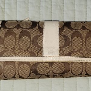 Authentic Coach Signature Canvas Wallet & Checkbook Holder (Loved Condition)